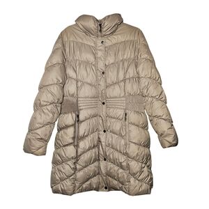 Liz Claiborne Outerwear Womens Gray Above Knee Puffer Coat XL